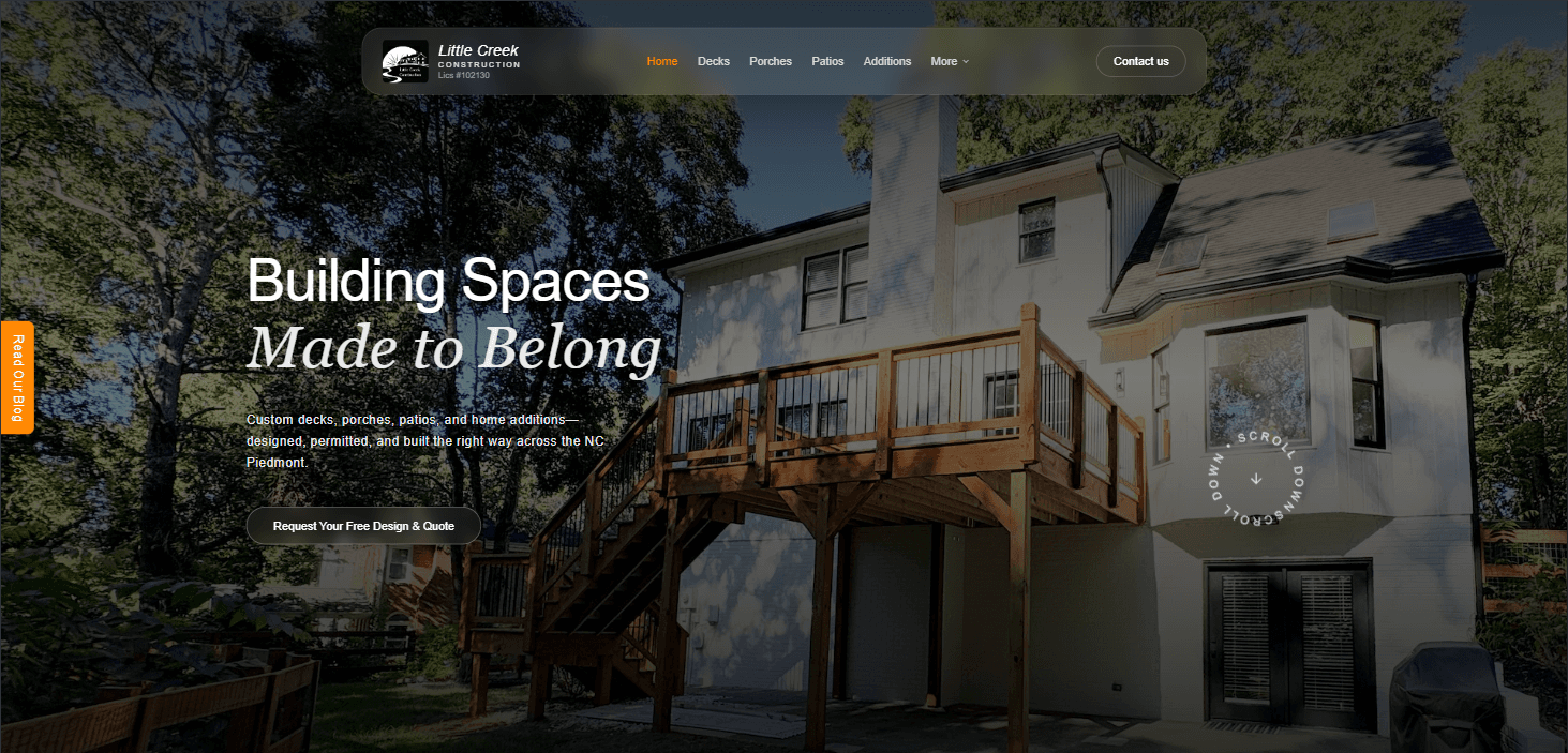 Modern high-performance website design after transformation